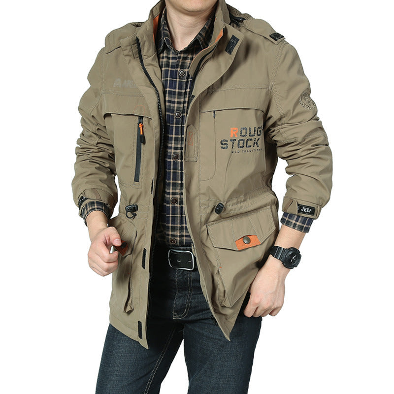 Street Wave Mens Functional Outdoor Jacket With Water Resistant Fabric And Multi Pocket Design