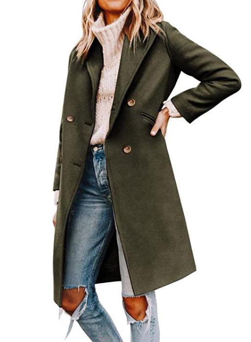 Street-Wave Ladies Double Button Coat Elegant Yet Casual Outerwear For Everyday Style