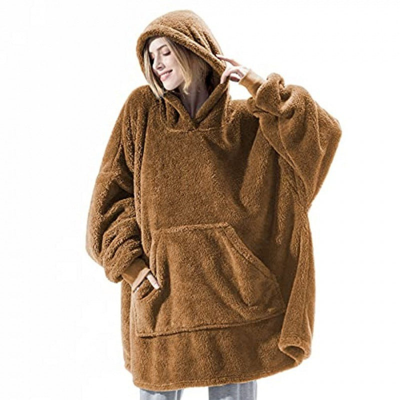 Streetwave Women's Oversized Fleece Hoodie With Kangaroo Pocket And Hood For Cozy Comfort
