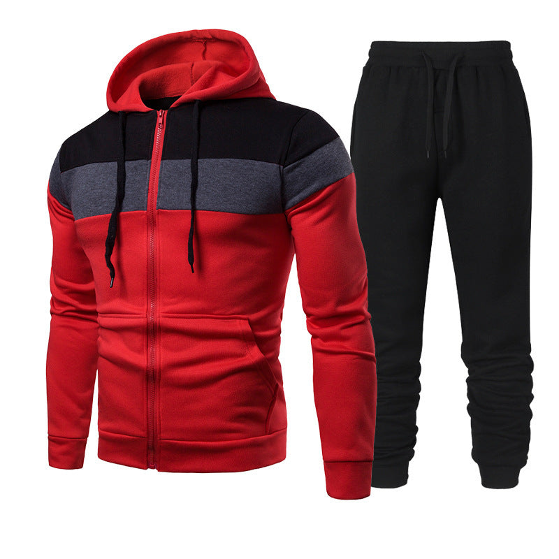Street-wave Men's Color Block Tracksuit Set for Comfortable All Day Sporty Loungewear