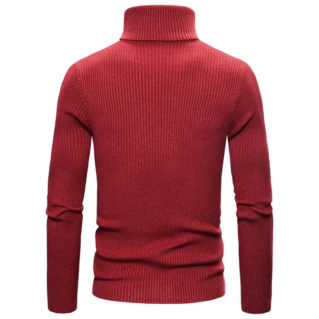 Streetwave Men's Ribbed Knit Turtleneck Sweater, Slim Fit, High Collar, Cozy Warmth