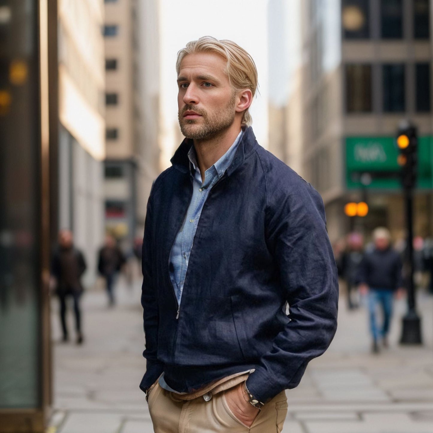 Street-Wave Men's Lightweight Breathable Transitional Jacket for Urban Dwellers Everyday Style