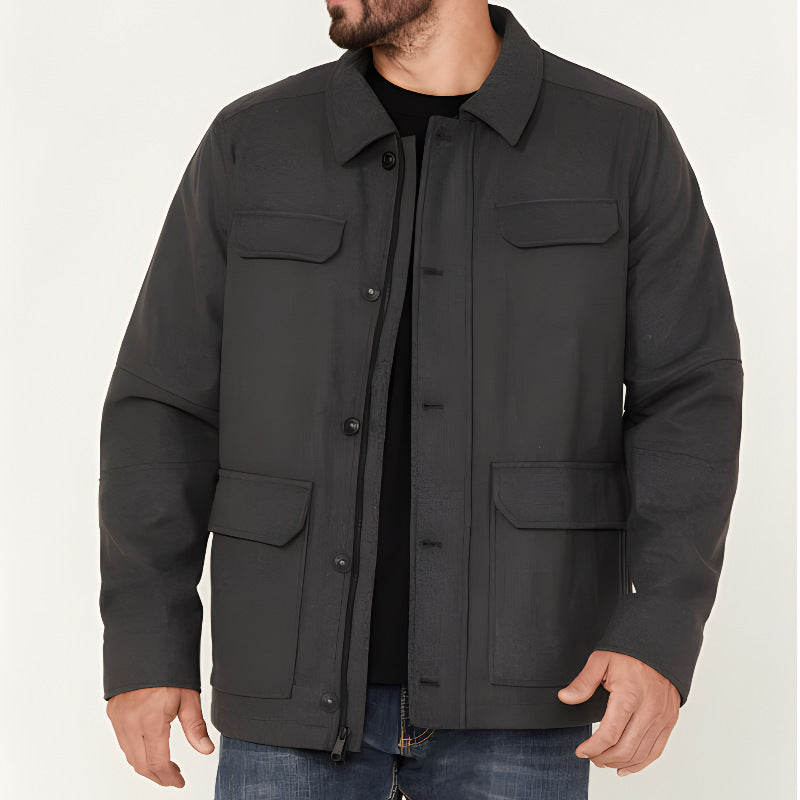 Mens Rugged Multifunctional Utility Jacket With Large Pockets For Men Streetwave Urban Wear