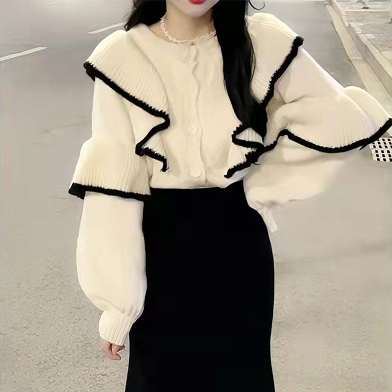 Cozy Pullover Street-Wave For Women Soft Knit With Puffy Sleeves And Elegant Fit
