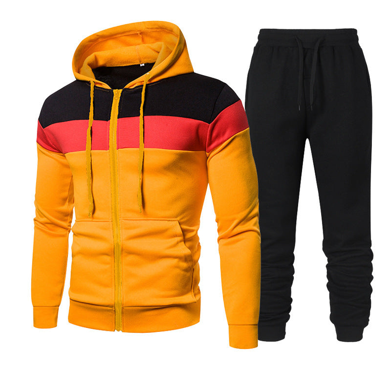 Street-wave Men's Color Block Tracksuit Set for Comfortable All Day Sporty Loungewear