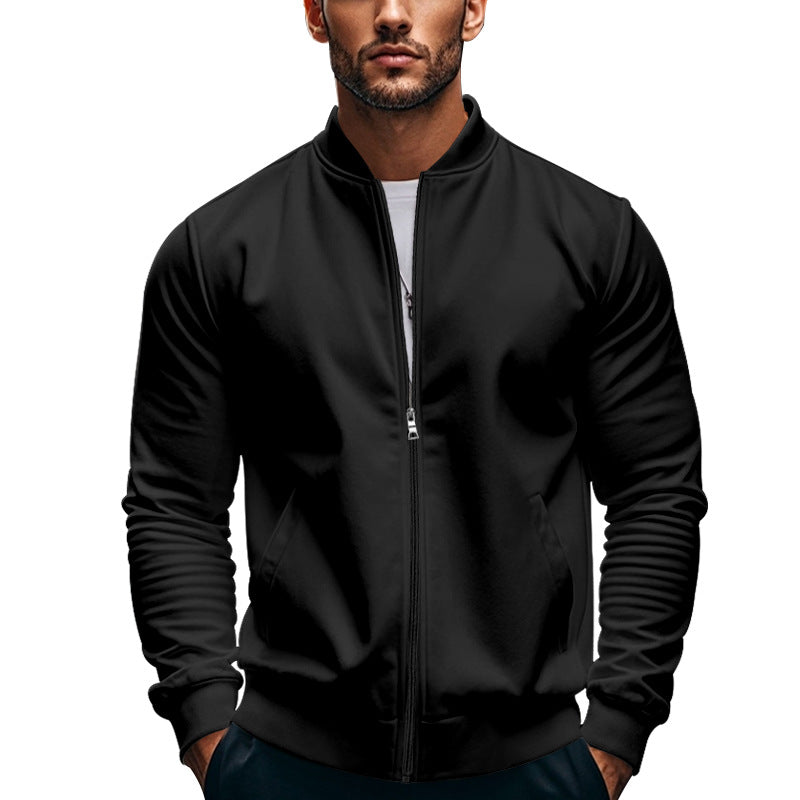 Street-wave Mens Stylish Sport Jacket With High Collar And Practical Pockets For Outdoor Activity