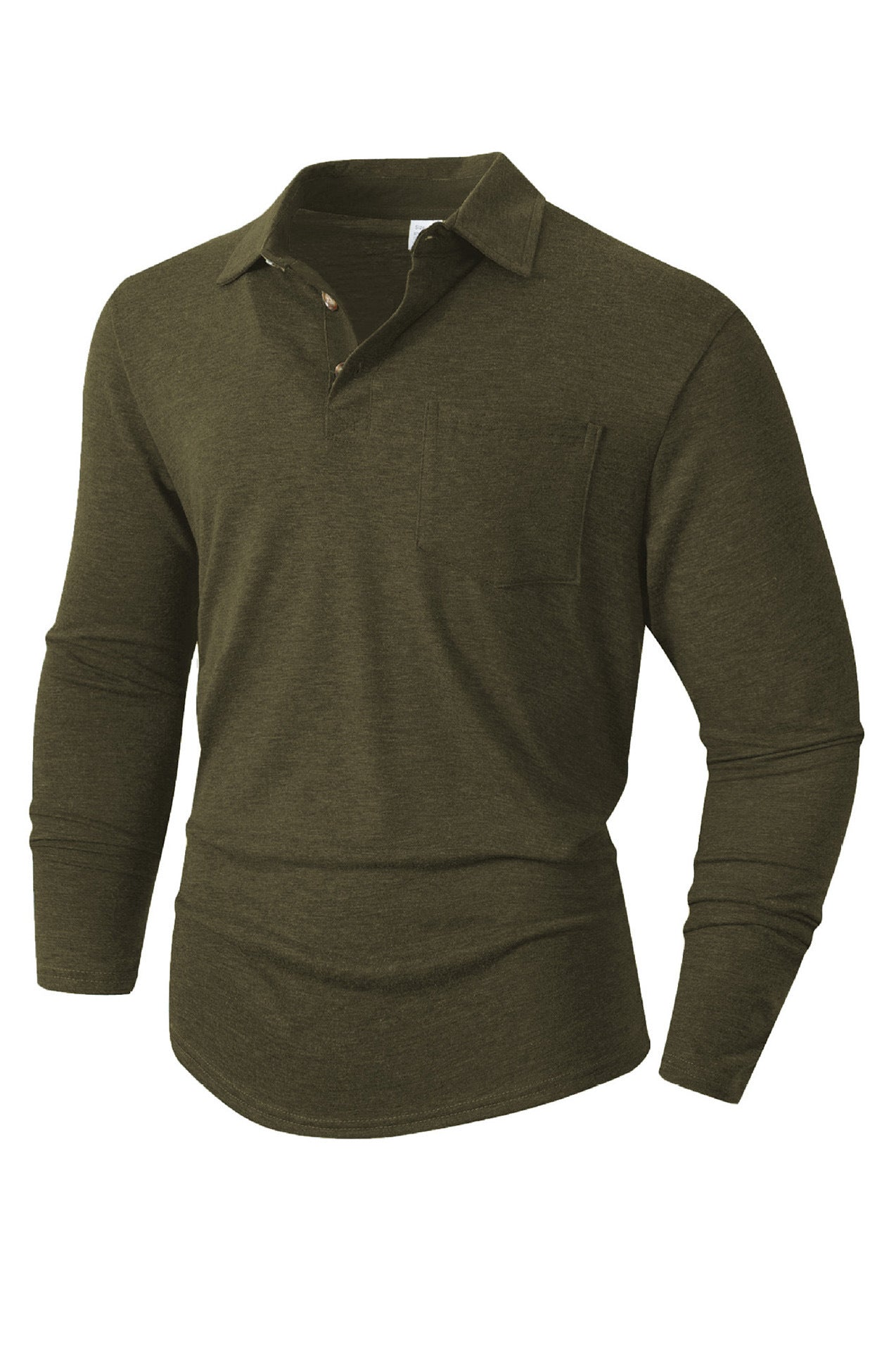Street-wave Men's Elegant Long Sleeve Polo Shirt With Modern Collar And Stretch Comfort