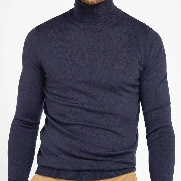 Nordisk Flair Men's Turtleneck Top Slim Fit Cotton Blend Long Sleeve Ribbed Trim