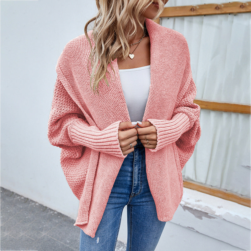 Streetwave Womens Knit Cardigan Open Front With Voluminous Sleeves For Everyday Comfort and Style