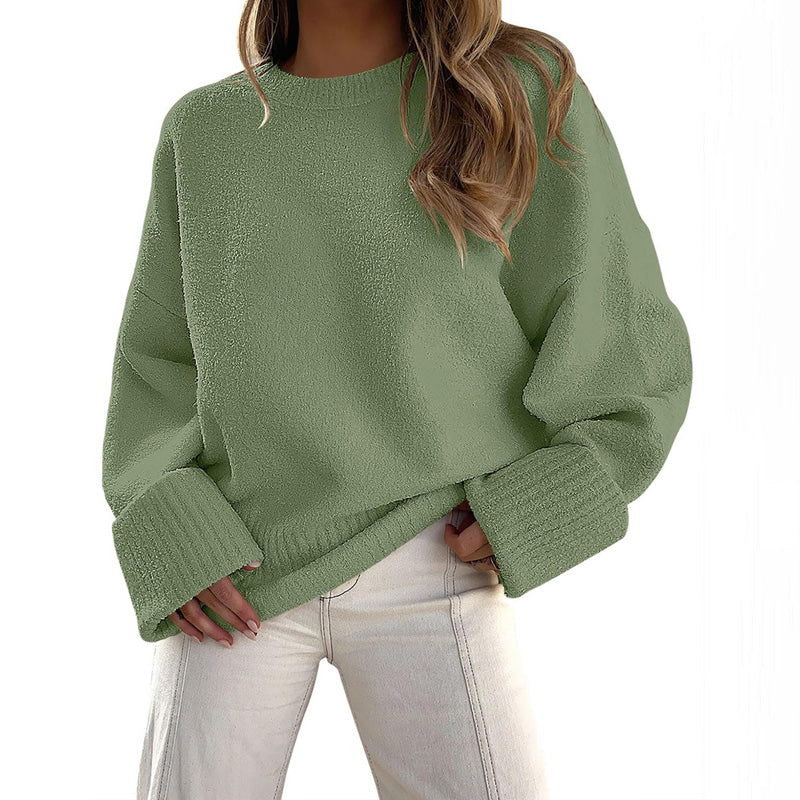 Streetwave Oversized Knit Sweater Acrylic For Women Modern Cozy Comfort Everyday Essential