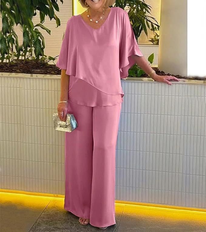 Street-wave Women's Two-Piece Set With Flowing Top And Wide-Leg Pants For Effortless Chic Comfort