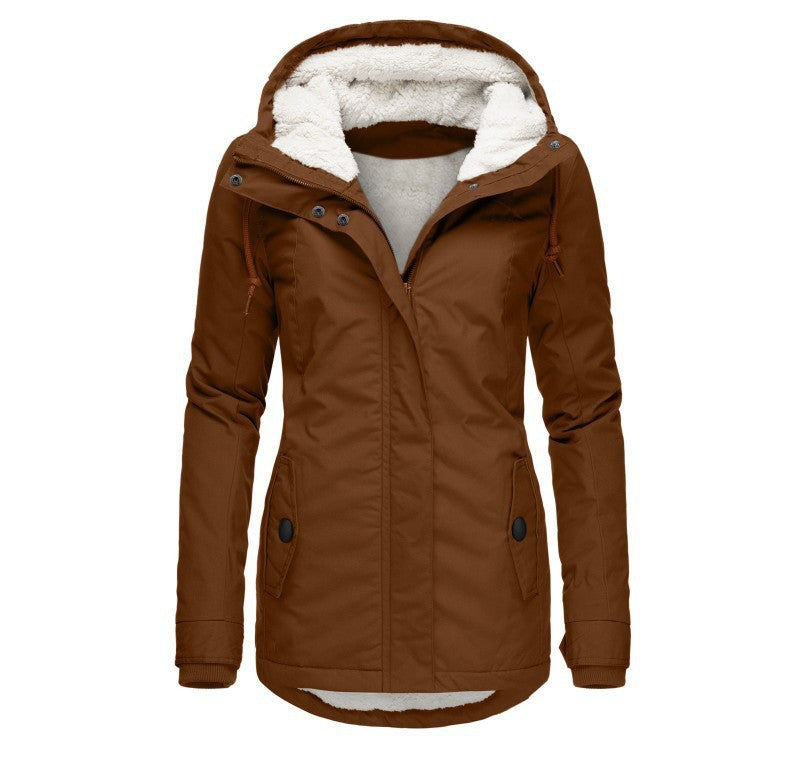 Women Warm Outdoor Jacket Street Wave With Cozy Fleece Lining All Weather Versatility