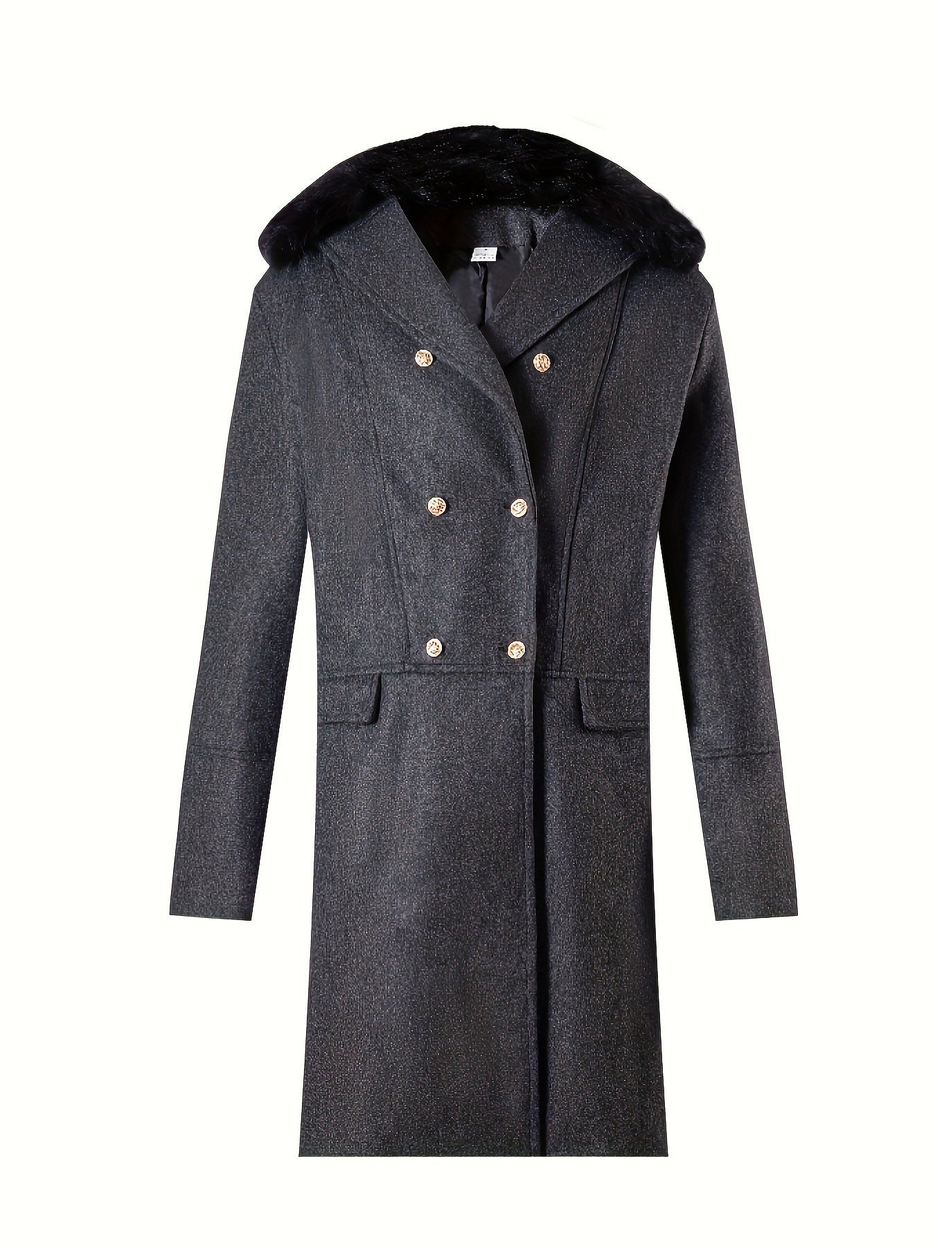 Street-Wave Mens Elegant Long Coat With Fur Collar