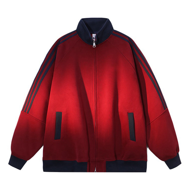 Street-Wave Women's Premium Sport Zip Hoodie With Striped Sleeves For Versatile Active Wear