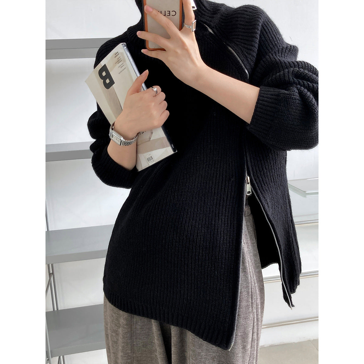 Streetwave Plus Size Turtleneck Knit Sweater Oversized Cozy Knitwear For Women Warm Winter Style