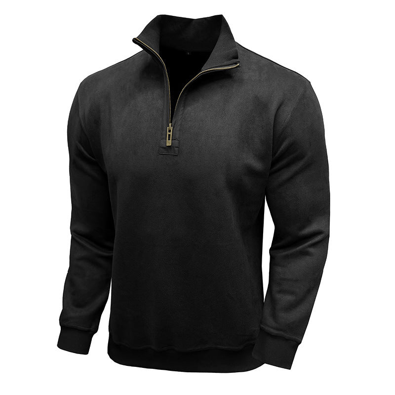 Street-Wave Mens Sporty Half Zip Pullover Premium Fabric Athletic Sweater For Active Casual Wear