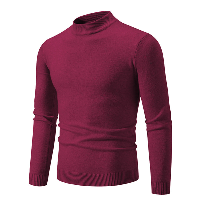 Streetwave Men's Fine Knit Sweater With High Collar And Elastic Cuffs Premium Breathable Cotton For Style Conscious Men