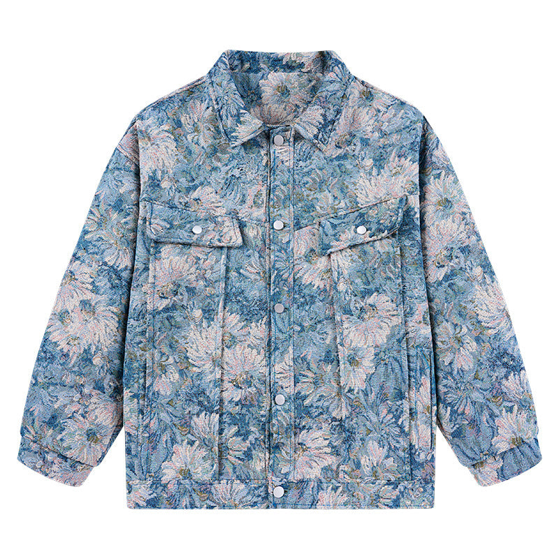Street-Wave Floral Jacket For Women Trendy Floral Print High Quality Material All Season Wear