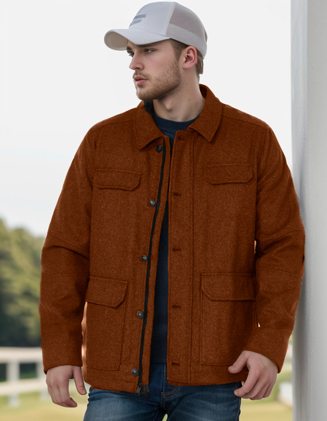 Mens Flannel Jacket Streetwave Casual Warm Outerwear For Men In Transitional Weather