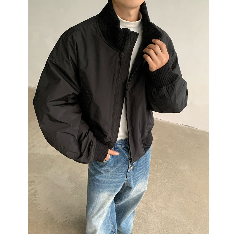 Street-Wave Men's Bomber Jacket With High Collar And Practical Pockets For Everyday Style