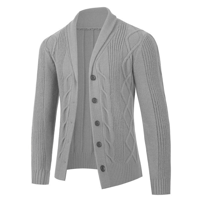 Streetwave Men's Cardigan With Modern Cable Knit And Cozy Versatile Fit For Style Minded Men