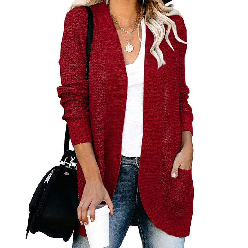 Streetwave Women's Knit Cardigan With Pockets Open Front For Cozy Everyday Style