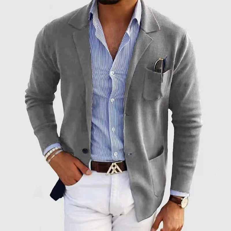 Men's Blazer Casual Elegant In Durable Cotton Blend By Street-wave For Modern Professionals