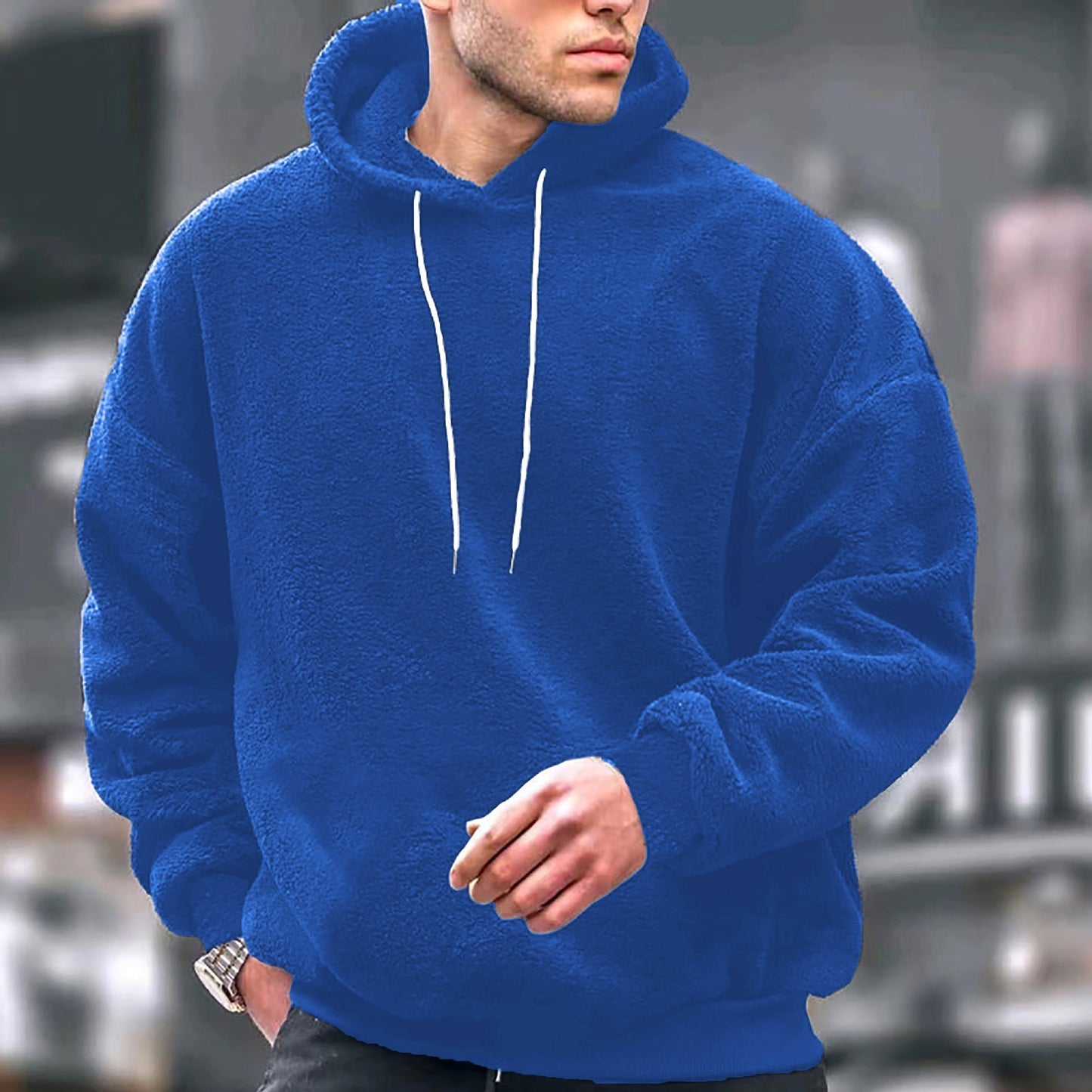 Street-wave Mens Fleece Hoodie Pullover With Soft Inner Lining For Cozy Warm Comfort