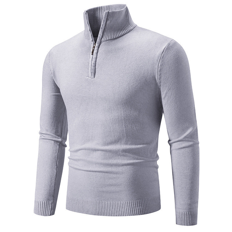 Street-Wave Men's Zip Neck Knit Pullover Sweater Soft Comfortable Half Zip Versatile For Casual And Office Wear