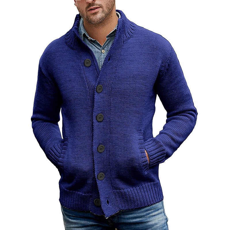 Street-Wave Men's Knit Cardigan With Front Pockets, Modern Design, Soft Cotton For Everyday Wear