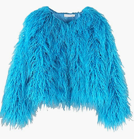 Streetwave Fluffy Faux Fur Jacket For Women Loose Fit With Voluminous Design And Comfort