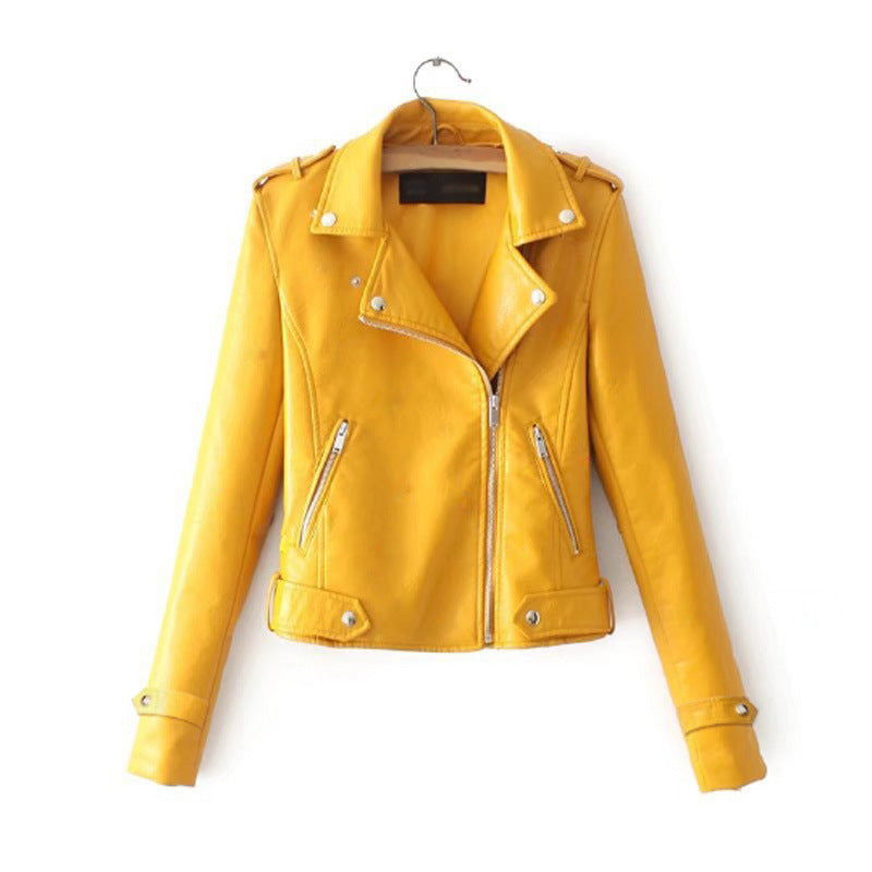 Street Wave Women's Faux Leather Biker Jacket With Trendy Cut For Modern Style And Confidence