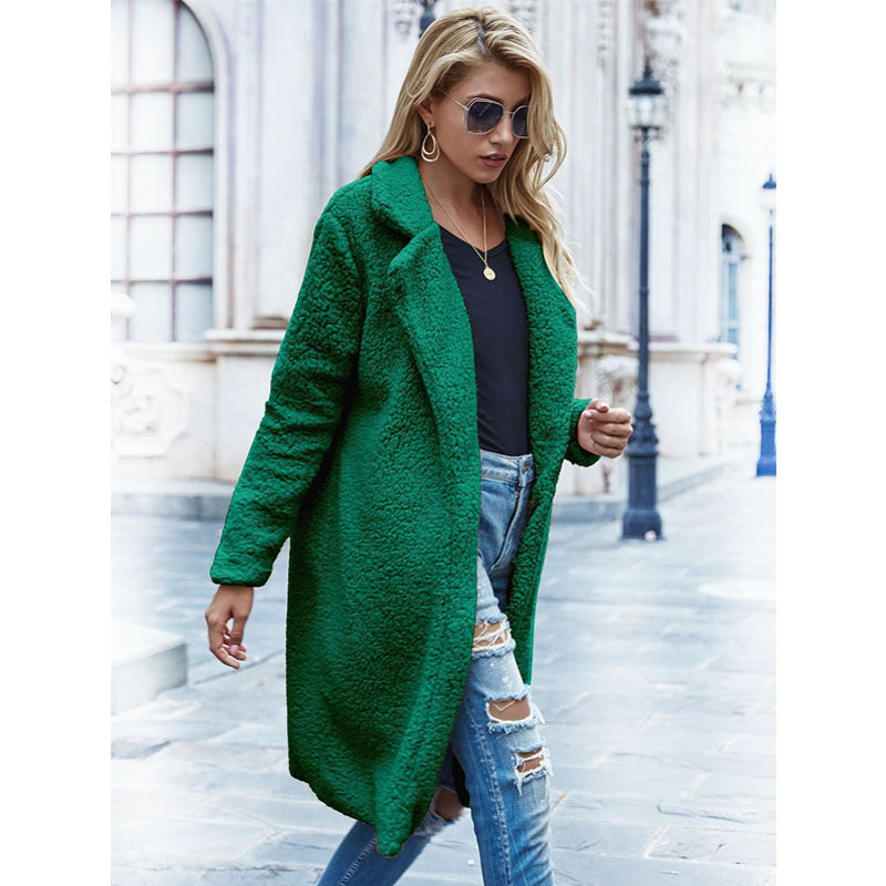 Street-wave Women’s Cozy Open-Front Casual Coat For Everyday Chic And Plush Warmth
