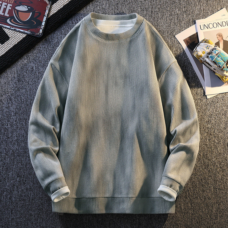 Street-Wave Ribbed Sweatshirt For Women With Comfortable Relaxed Fit For Everyday Casual Wear