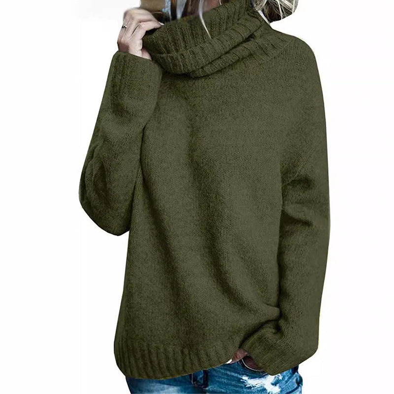Street-Wave Women's Turtleneck Sweater With Relaxed Fit Soft Knit Cozy All-Day Comfort