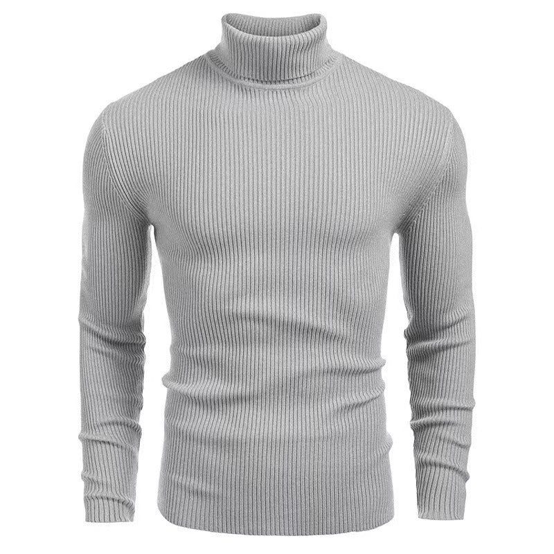 Streetwave Mens Fine Cotton Turtleneck Sweater With Structured Rib Texture For Modern Men Premium Comfort