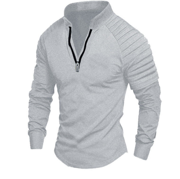 Street-wave Mens Athletic Long Sleeve Shirt With Half Zip For Training And Everyday Wear