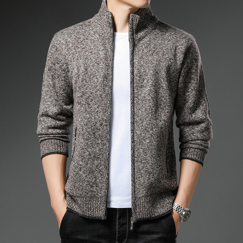 Men's Fleece Jacket Street-Wave High Collar With Zip Pockets For All-Season Warmth And Comfort