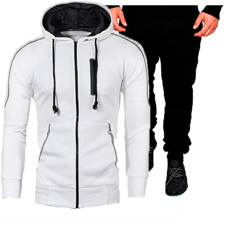 Mens Hoodie And Joggers Set Street-Wave Breathable Cotton Blend For Active Lifestyle
