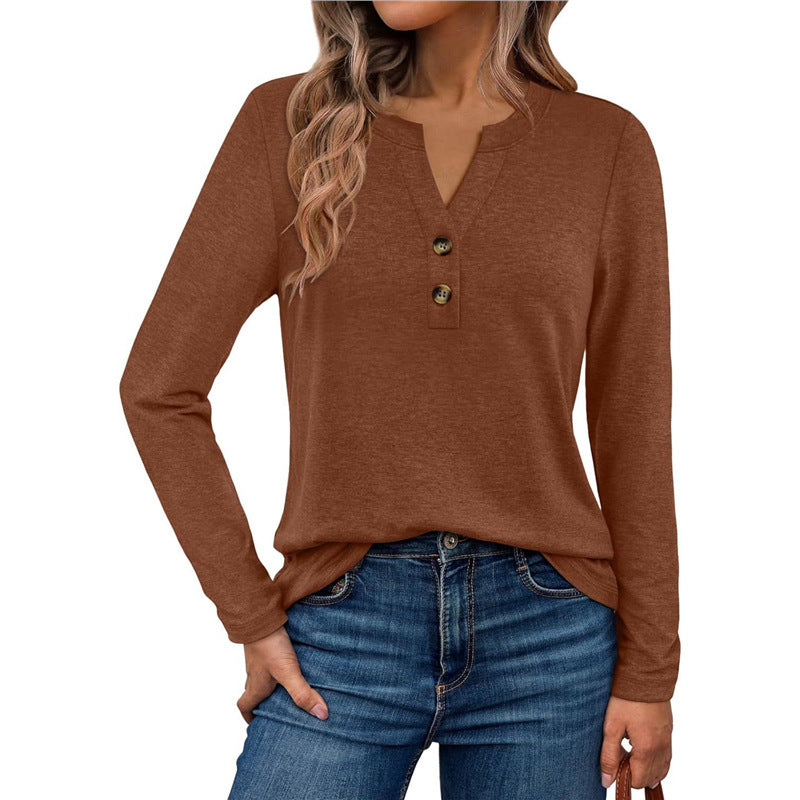 Street-wave Women's Long Sleeve Shirt With Button Details For Everyday Chic And Effortless Style