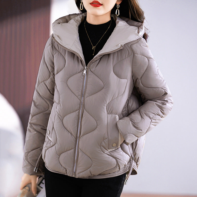 Street-wave Womens Insulated Puffer Jacket With High Collar And Zip Pockets For Cold Weather