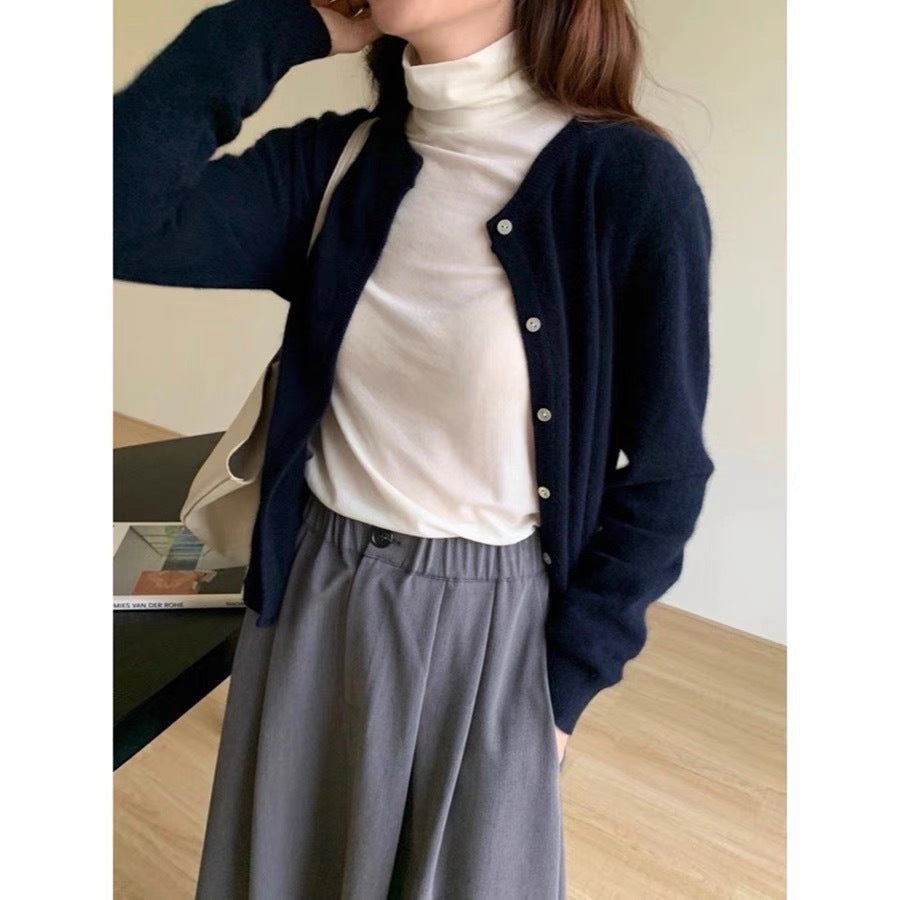 Street-Wave Women's Fine Knit Cardigan With Button Front Soft Material Cozy Everyday Wear