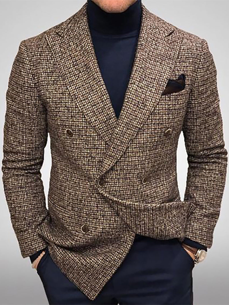 Street-Wave Double Breasted Blazer For Men Elegant Comfort Ideal For Business And Special Occasions