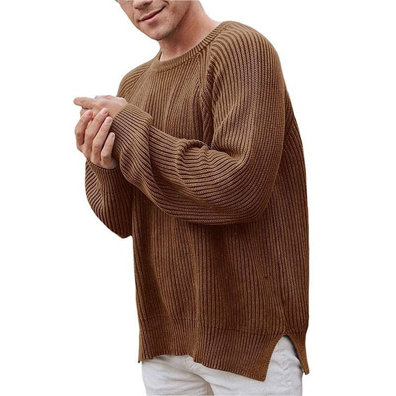 Street-wave Men's Elegant Knit Sweater With Structured Design Modern Fit Premium Cotton Blend