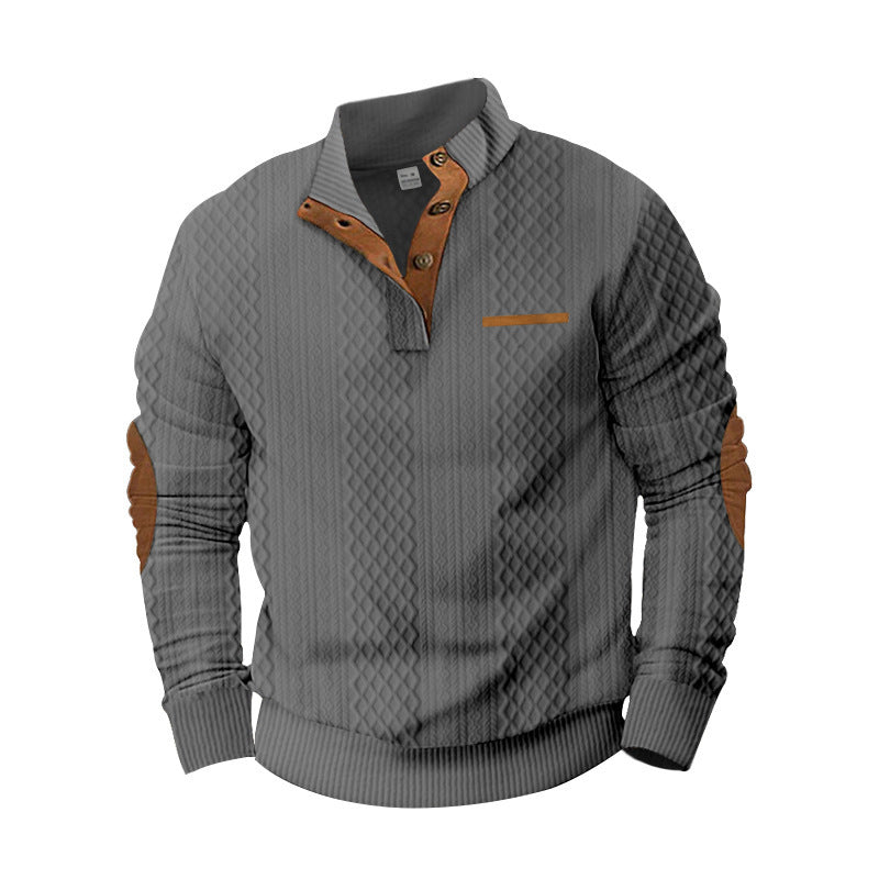 Mens Premium Structured Knit Sweater With Elegant Appliques Street Wave Comfort Fit
