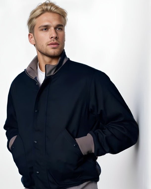 Street-wave Men's Fashionable Transitional Jacket With Lightweight Warmth And Two Pockets