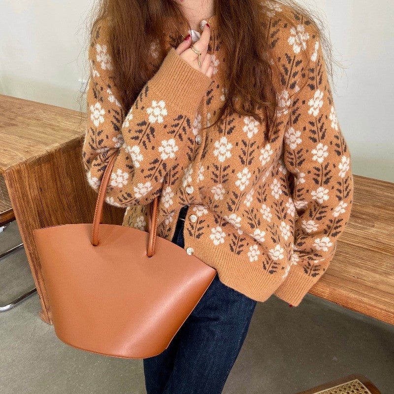 Floral Knit Cardigan For Women By Street-wave Cozy Soft Knit With Button Front Versatile Layering Essential