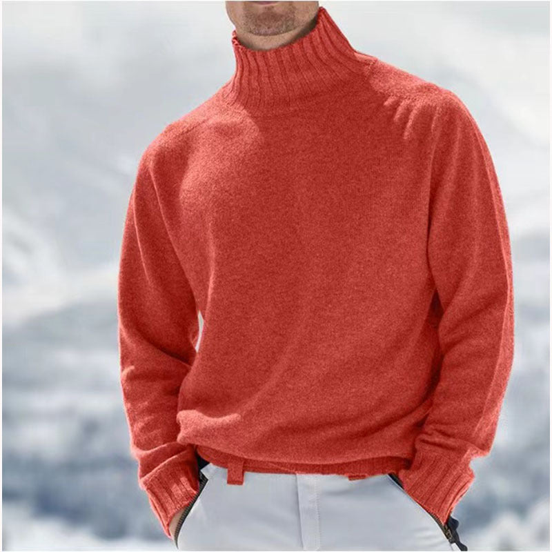 Streetwave Mens Wool Turtleneck Sweater With Structured Details For Cold Weather Comfort