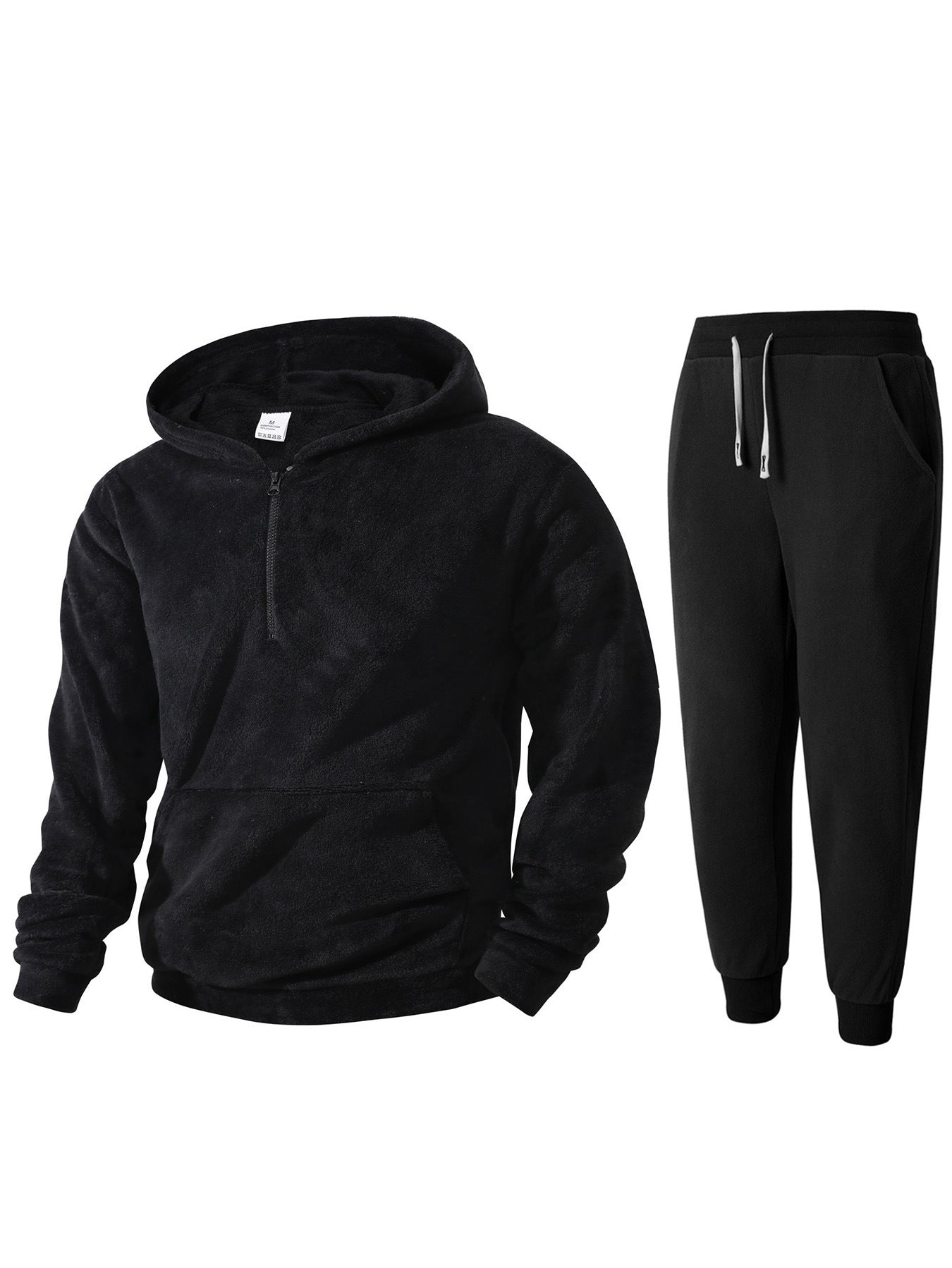 Streetwave Mens Cozy Fleece Hoodie And Jogger Set With Zip Front And Kangaroo Pocket