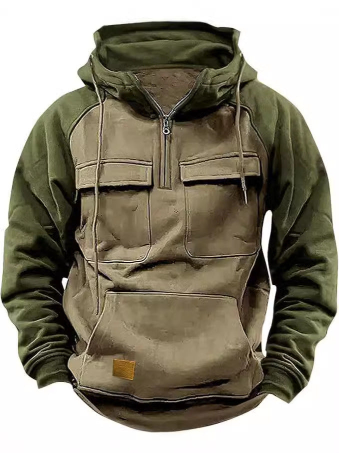 Streetwave Men's Functional Hoodie With Practical Chest Pockets For Active Outdoor Versatility